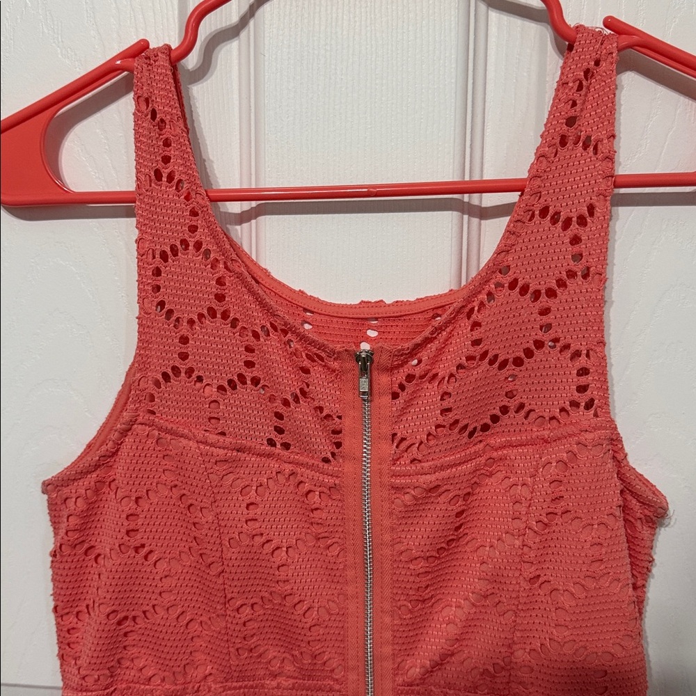 Coral Sleeveless Eyelet Dress - Picture 5 of 6